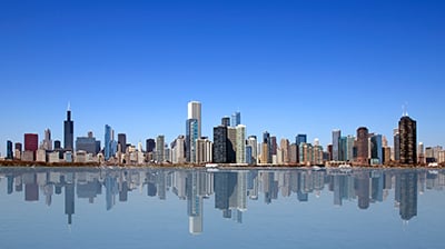 Cityscape on sunny day